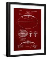 PP601-Burgundy Football Game Ball 1902 Patent Poster-Cole Borders-Framed Giclee Print