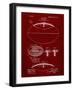 PP601-Burgundy Football Game Ball 1902 Patent Poster-Cole Borders-Framed Giclee Print