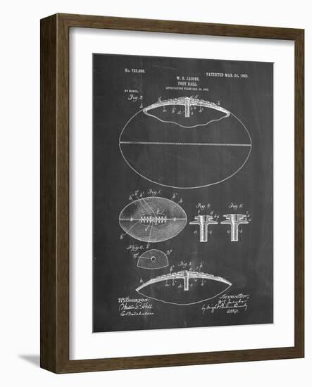 PP601-Chalkboard Football Game Ball 1902 Patent Poster-Cole Borders-Framed Giclee Print