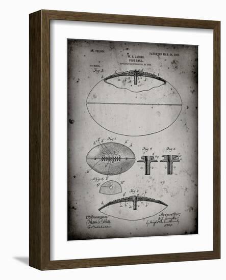 PP601-Faded Grey Football Game Ball 1902 Patent Poster-Cole Borders-Framed Giclee Print