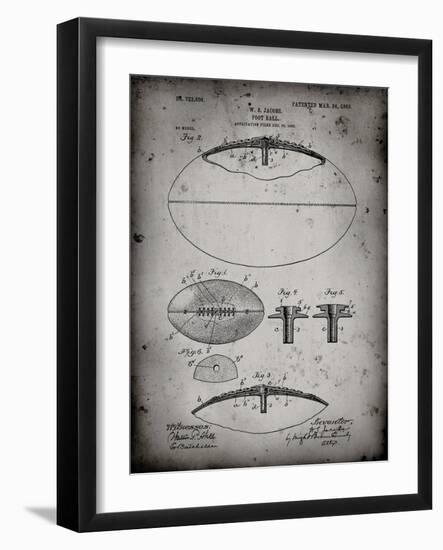 PP601-Faded Grey Football Game Ball 1902 Patent Poster-Cole Borders-Framed Giclee Print