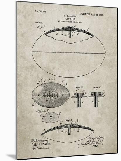 PP601-Sandstone Football Game Ball 1902 Patent Poster-Cole Borders-Mounted Giclee Print