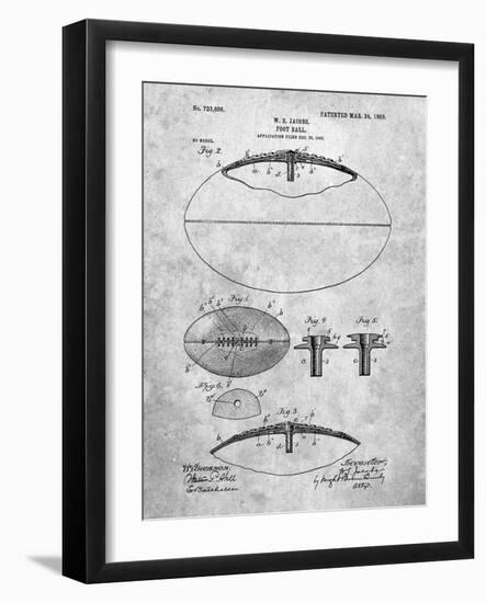 PP601-Slate Football Game Ball 1902 Patent Poster-Cole Borders-Framed Giclee Print