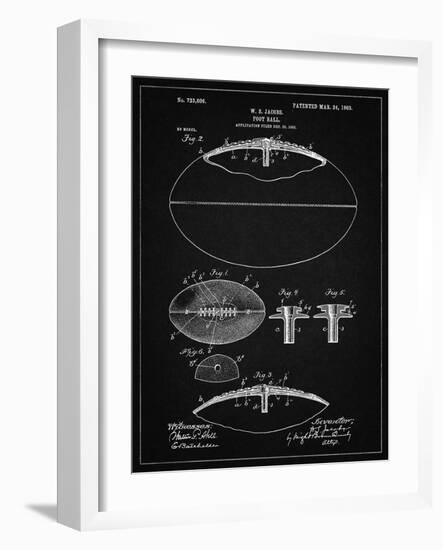 PP601-Vintage Black Football Game Ball 1902 Patent Poster-Cole Borders-Framed Giclee Print