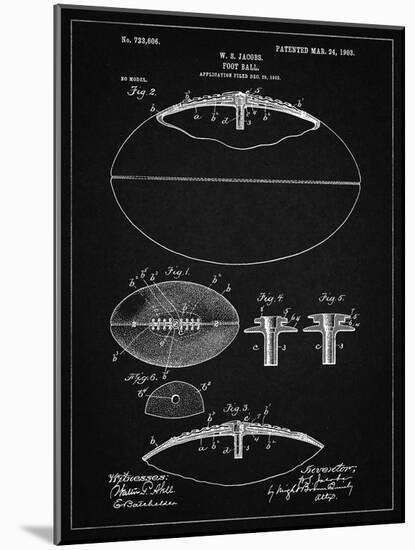 PP601-Vintage Black Football Game Ball 1902 Patent Poster-Cole Borders-Mounted Giclee Print