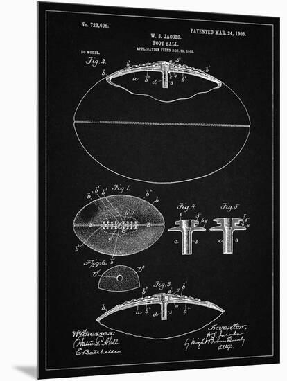 PP601-Vintage Black Football Game Ball 1902 Patent Poster-Cole Borders-Mounted Giclee Print