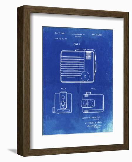 PP606-Faded Blueprint Kodak Brownie Hawkeye Patent Poster-Cole Borders-Framed Giclee Print