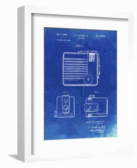 PP606-Faded Blueprint Kodak Brownie Hawkeye Patent Poster-Cole Borders-Framed Giclee Print