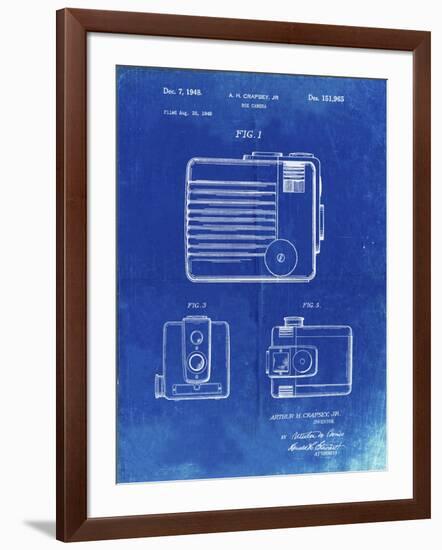 PP606-Faded Blueprint Kodak Brownie Hawkeye Patent Poster-Cole Borders-Framed Giclee Print