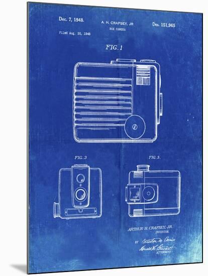 PP606-Faded Blueprint Kodak Brownie Hawkeye Patent Poster-Cole Borders-Mounted Giclee Print