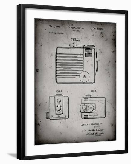 PP606-Faded Grey Kodak Brownie Hawkeye Patent Poster-Cole Borders-Framed Giclee Print