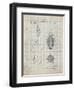 PP607-Antique Grid Parchment Gas Mask 1918 Patent Poster-Cole Borders-Framed Giclee Print