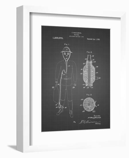 PP607-Black Grid Gas Mask 1918 Patent Poster-Cole Borders-Framed Giclee Print