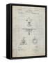 PP609-Antique Grid Parchment Antique Camera Tripod Head Improvement Patent Poster-Cole Borders-Framed Stretched Canvas