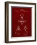 PP609-Burgundy Antique Camera Tripod Head Improvement Patent Poster-Cole Borders-Framed Giclee Print