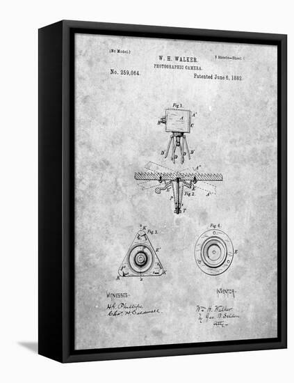 PP609-Slate Antique Camera Tripod Head Improvement Patent Poster-Cole Borders-Framed Stretched Canvas