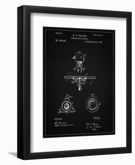 PP609-Vintage Black Antique Camera Tripod Head Improvement Patent Poster-Cole Borders-Framed Giclee Print