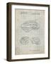 PP610-Antique Grid Parchment Bicycle Helmet Patent Poster-Cole Borders-Framed Giclee Print