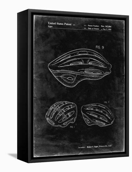 PP610-Black Grunge Bicycle Helmet Patent Poster-Cole Borders-Framed Stretched Canvas