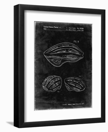 PP610-Black Grunge Bicycle Helmet Patent Poster-Cole Borders-Framed Giclee Print