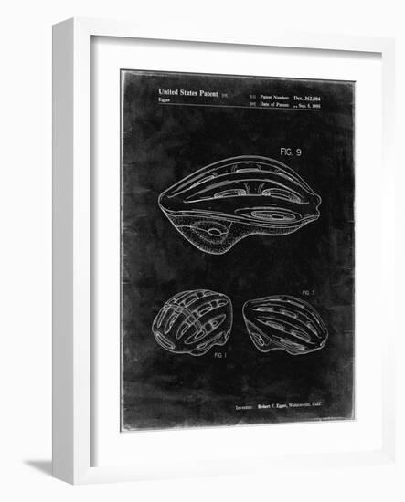 PP610-Black Grunge Bicycle Helmet Patent Poster-Cole Borders-Framed Giclee Print
