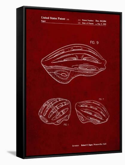 PP610-Burgundy Bicycle Helmet Patent Poster-Cole Borders-Framed Stretched Canvas