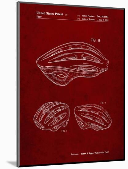 PP610-Burgundy Bicycle Helmet Patent Poster-Cole Borders-Mounted Giclee Print