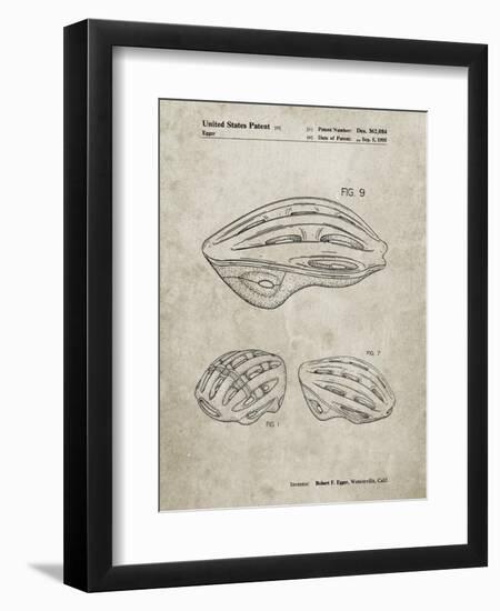 PP610-Sandstone Bicycle Helmet Patent Poster-Cole Borders-Framed Giclee Print