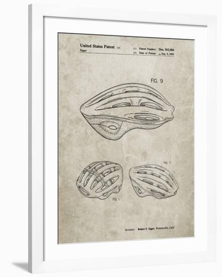 PP610-Sandstone Bicycle Helmet Patent Poster-Cole Borders-Framed Giclee Print