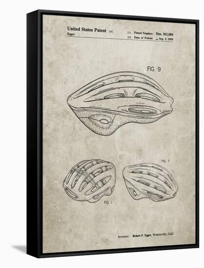 PP610-Sandstone Bicycle Helmet Patent Poster-Cole Borders-Framed Stretched Canvas