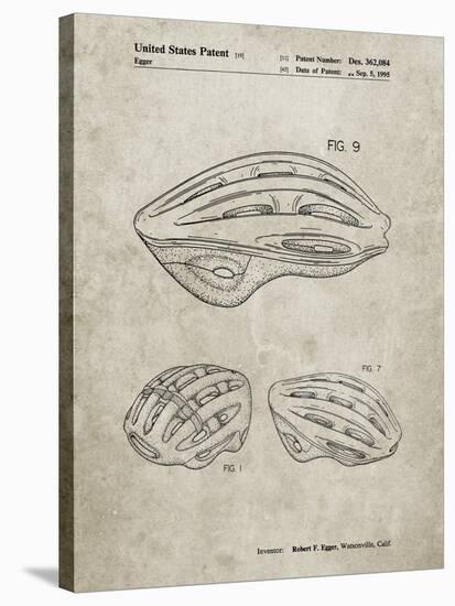 PP610-Sandstone Bicycle Helmet Patent Poster-Cole Borders-Stretched Canvas