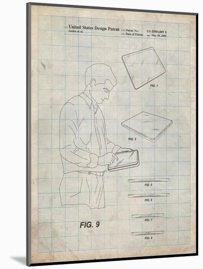 PP614-Antique Grid Parchment iPad Design 2005 Patent Poster-Cole Borders-Mounted Giclee Print