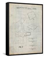 PP614-Antique Grid Parchment iPad Design 2005 Patent Poster-Cole Borders-Framed Stretched Canvas