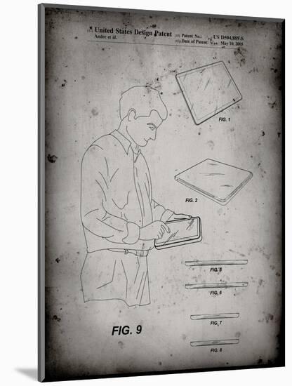 PP614-Faded Grey iPad Design 2005 Patent Poster-Cole Borders-Mounted Giclee Print