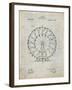 PP615-Antique Grid Parchment Ferris Wheel 1920 Patent Poster-Cole Borders-Framed Giclee Print