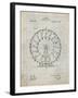 PP615-Antique Grid Parchment Ferris Wheel 1920 Patent Poster-Cole Borders-Framed Giclee Print