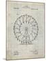 PP615-Antique Grid Parchment Ferris Wheel 1920 Patent Poster-Cole Borders-Mounted Giclee Print