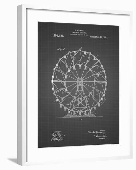 PP615-Black Grid Ferris Wheel 1920 Patent Poster-Cole Borders-Framed Giclee Print