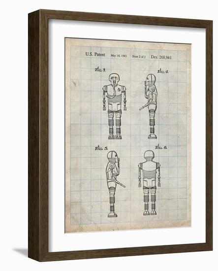 PP617-Antique Grid Parchment Star Wars Medical Droid Poster-Cole Borders-Framed Giclee Print