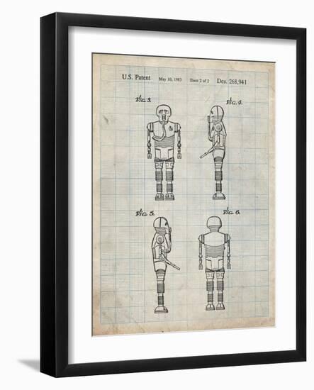 PP617-Antique Grid Parchment Star Wars Medical Droid Poster-Cole Borders-Framed Giclee Print