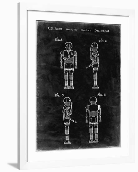 PP617-Black Grunge Star Wars Medical Droid Poster-Cole Borders-Framed Giclee Print