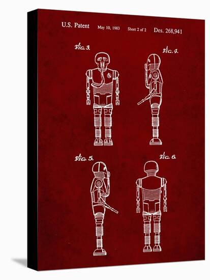 PP617-Burgundy Star Wars Medical Droid Poster-Cole Borders-Stretched Canvas