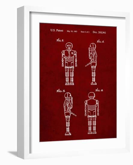 PP617-Burgundy Star Wars Medical Droid Poster-Cole Borders-Framed Giclee Print