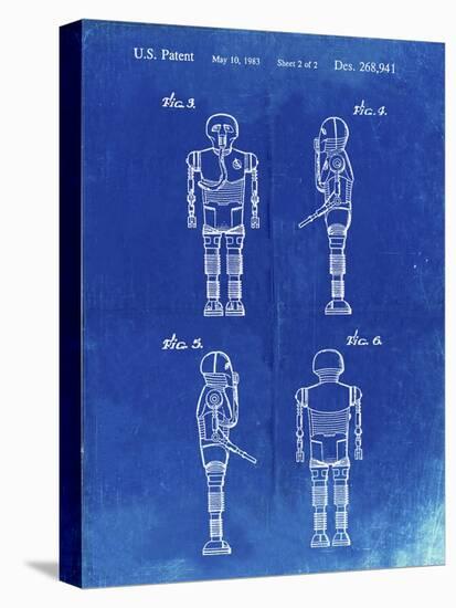 PP617-Faded Blueprint Star Wars Medical Droid Poster-Cole Borders-Stretched Canvas
