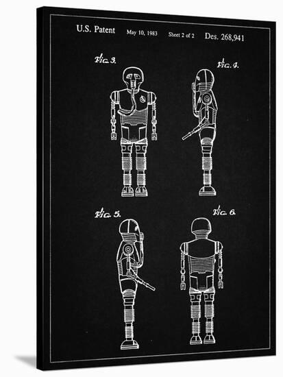 PP617-Vintage Black Star Wars Medical Droid Poster-Cole Borders-Stretched Canvas