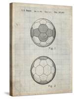 PP62-Antique Grid Parchment Leather Soccer Ball Patent Poster-Cole Borders-Stretched Canvas