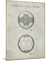 PP62-Antique Grid Parchment Leather Soccer Ball Patent Poster-Cole Borders-Mounted Giclee Print
