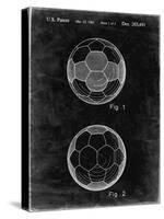 PP62-Black Grunge Leather Soccer Ball Patent Poster-Cole Borders-Stretched Canvas