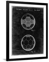 PP62-Black Grunge Leather Soccer Ball Patent Poster-Cole Borders-Framed Giclee Print