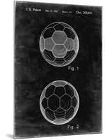 PP62-Black Grunge Leather Soccer Ball Patent Poster-Cole Borders-Mounted Premium Giclee Print